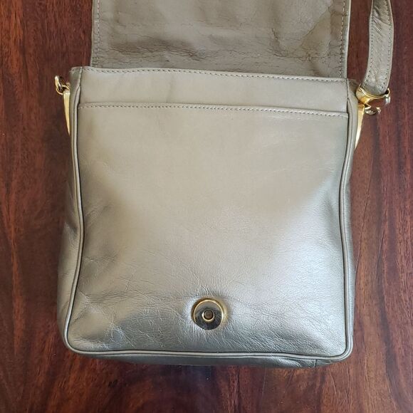 Vintage GANSON Woven Neutral Leather Crossbody Black Taupe Mustard Gray Cream - Picture 3 of 11